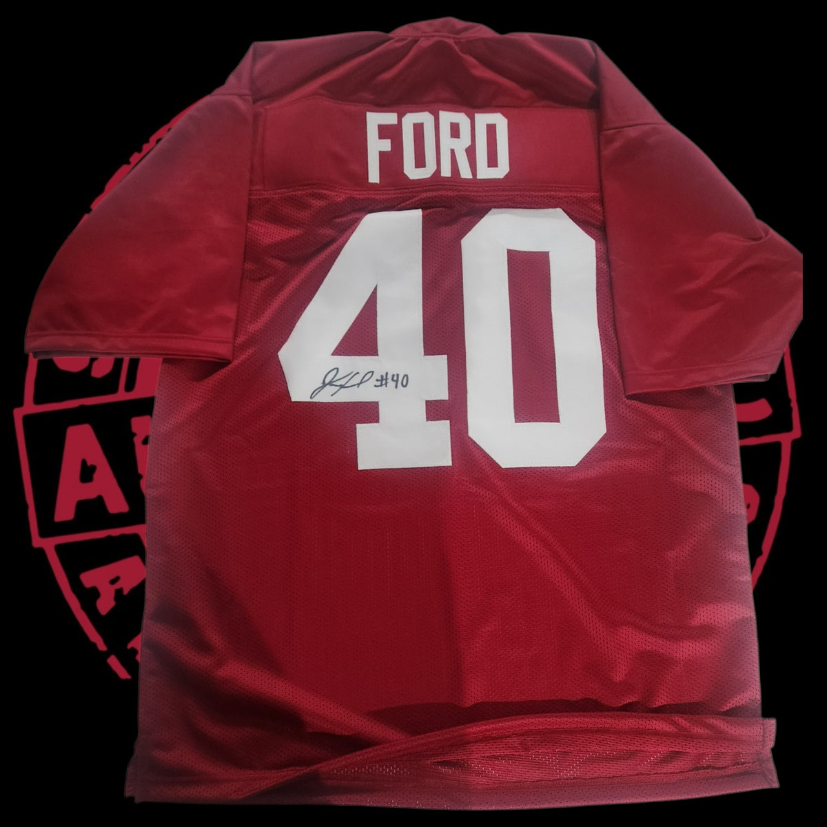 Josh Ford signed Crimson jersey.