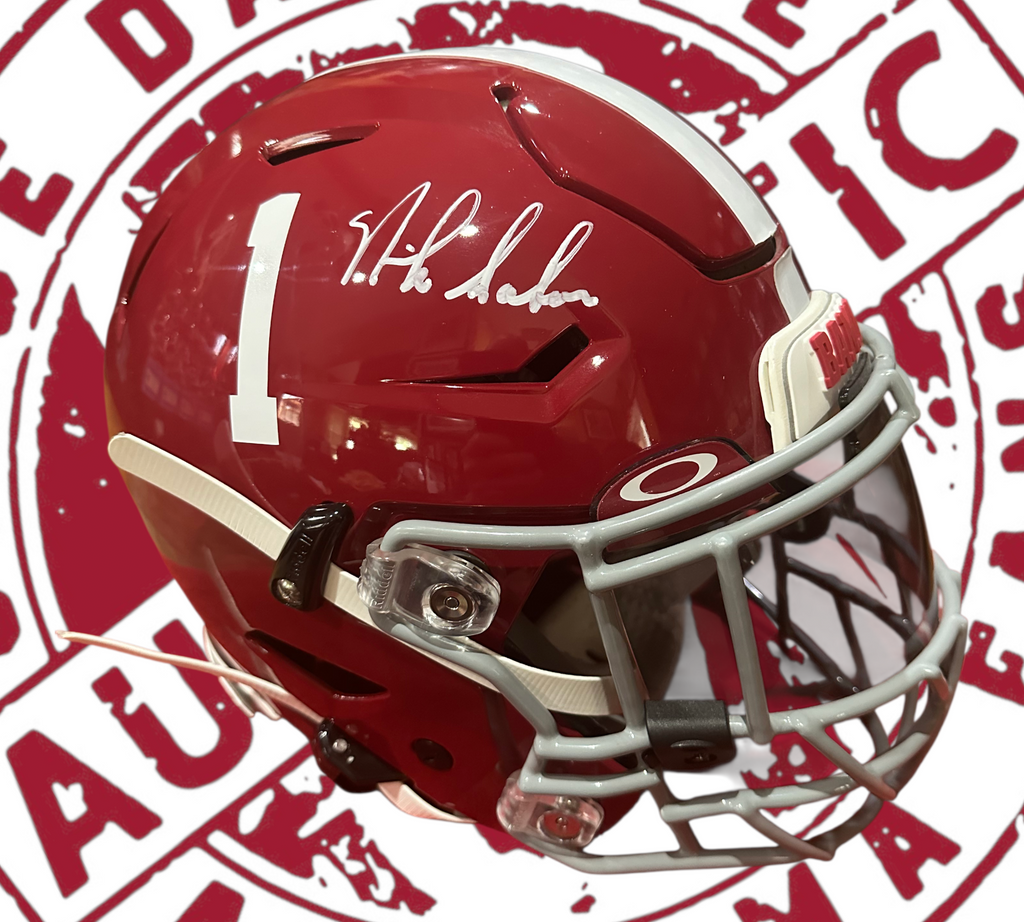 Nick Saban signed full-size SpeedFlex Crimson authentic helmet with Beckett Certificate of Authenticity