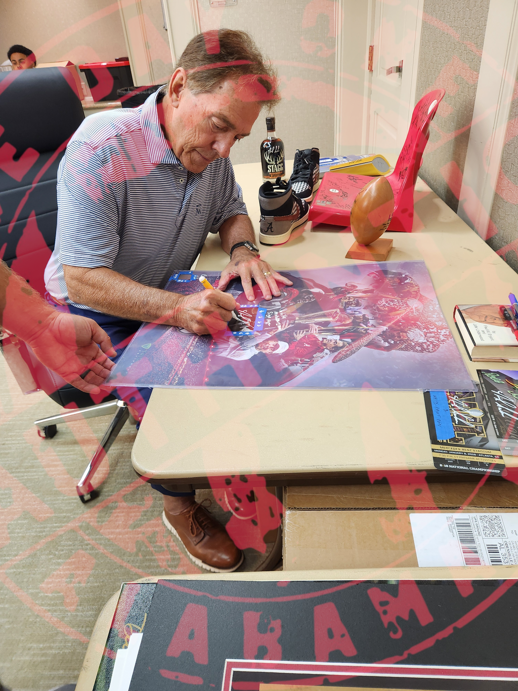 Nick Saban Autographed 16x24 Game Poster – Saban Field Dedication