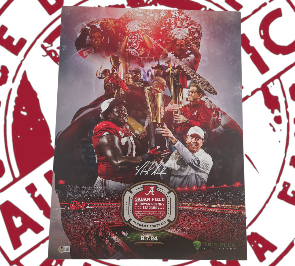 Nick Saban Autographed 16x24 Game Poster – Saban Field Dedication