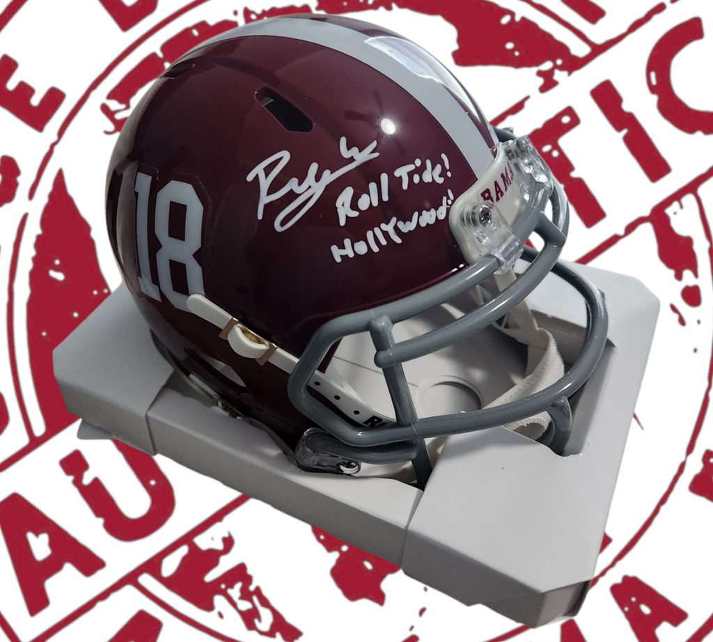 Ryan Williams signed Alabama Mini helmet with Hollywood and Roll Tide Inscription JSA COA