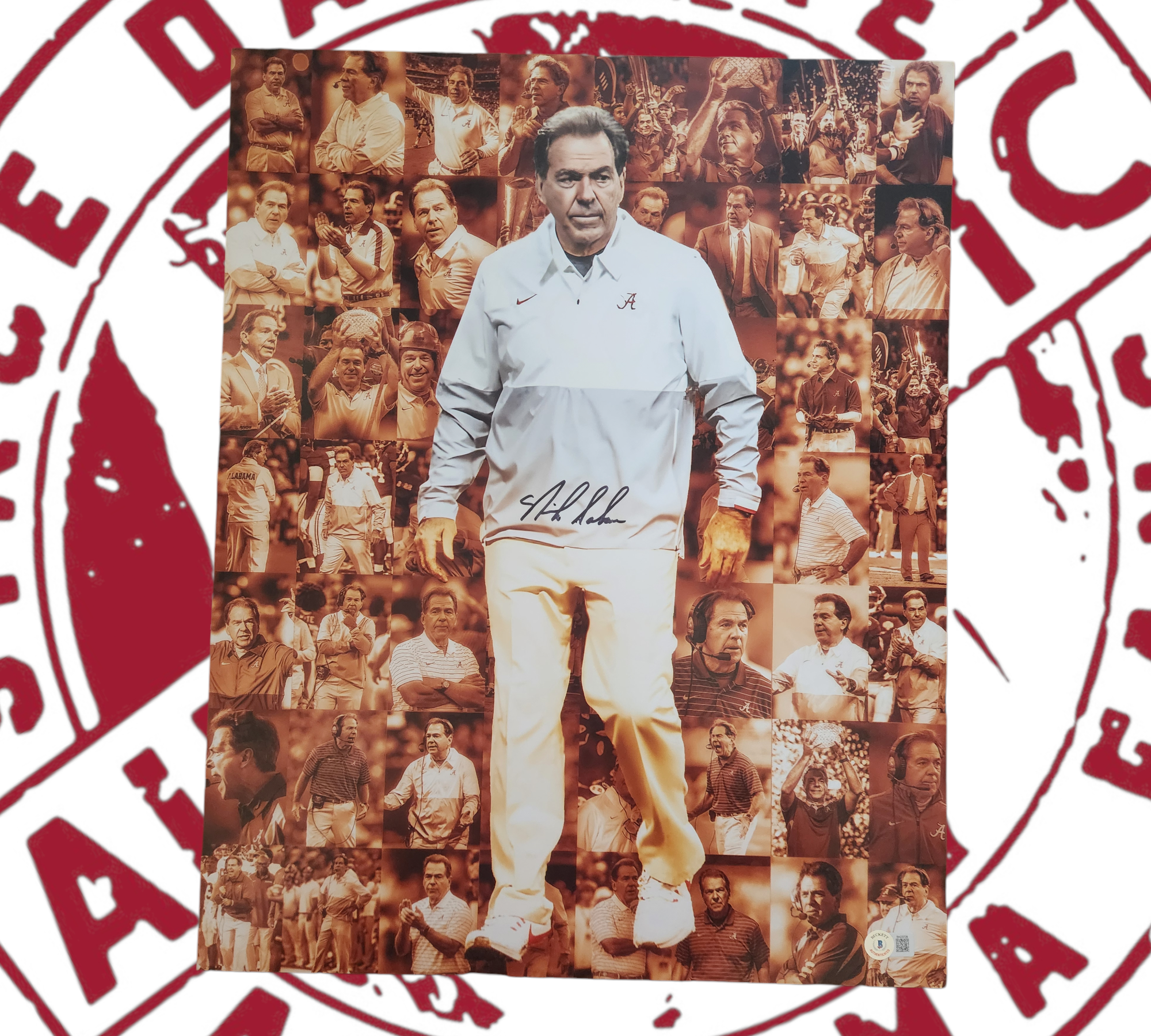 Nick Saban signed 16x20 Beckett certificate of authenticity